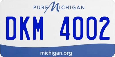 MI license plate DKM4002