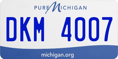 MI license plate DKM4007