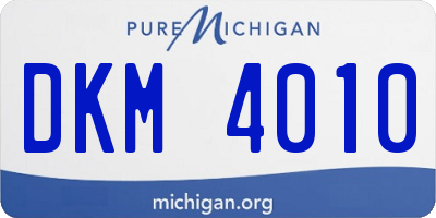 MI license plate DKM4010