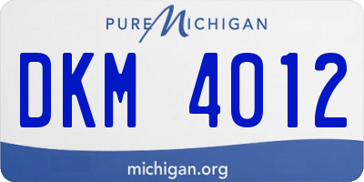 MI license plate DKM4012