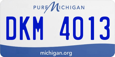 MI license plate DKM4013
