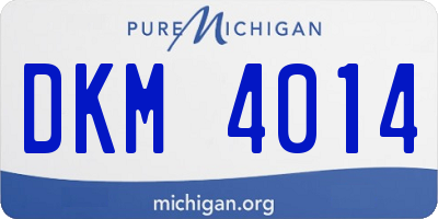 MI license plate DKM4014