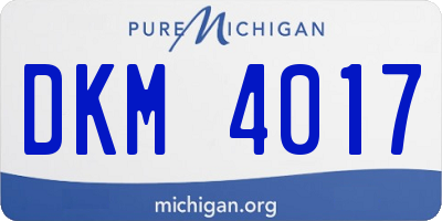 MI license plate DKM4017