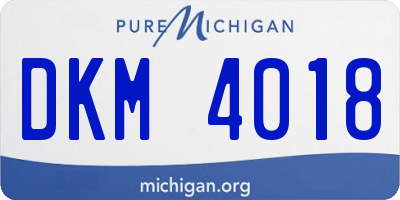 MI license plate DKM4018