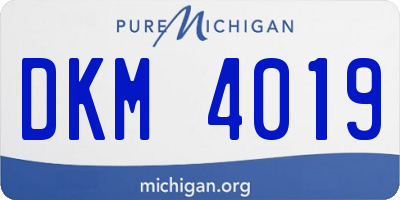 MI license plate DKM4019