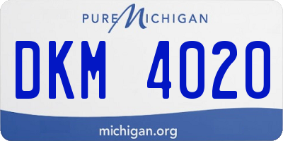 MI license plate DKM4020