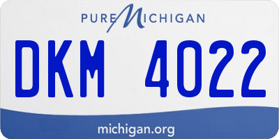 MI license plate DKM4022