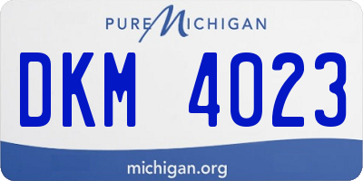 MI license plate DKM4023
