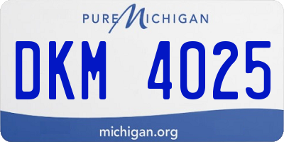 MI license plate DKM4025