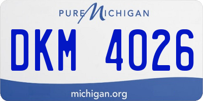 MI license plate DKM4026