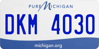 MI license plate DKM4030