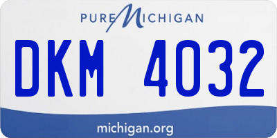 MI license plate DKM4032
