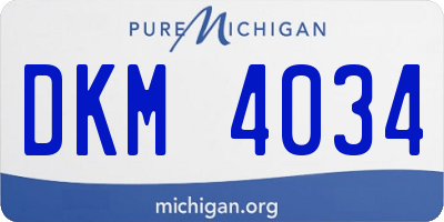MI license plate DKM4034