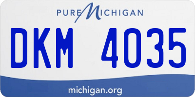 MI license plate DKM4035