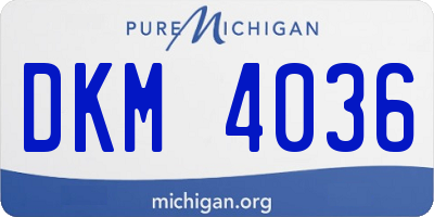 MI license plate DKM4036