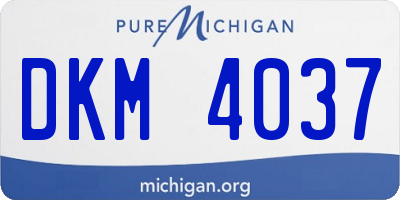 MI license plate DKM4037