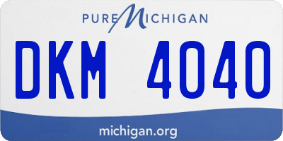 MI license plate DKM4040