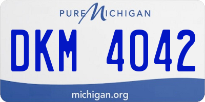 MI license plate DKM4042