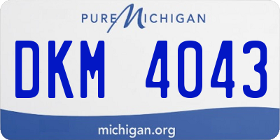 MI license plate DKM4043