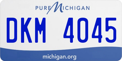 MI license plate DKM4045