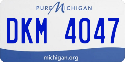 MI license plate DKM4047