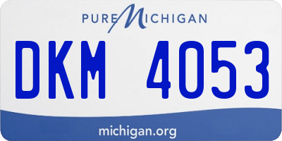 MI license plate DKM4053