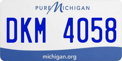 MI license plate DKM4058