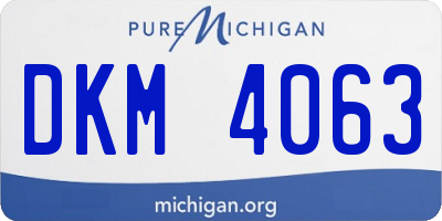 MI license plate DKM4063