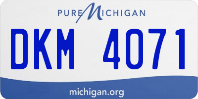 MI license plate DKM4071