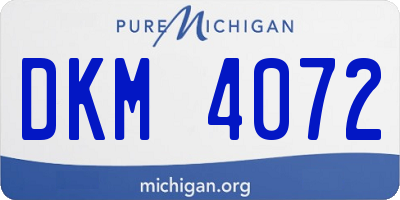 MI license plate DKM4072