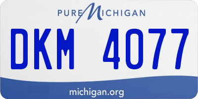 MI license plate DKM4077