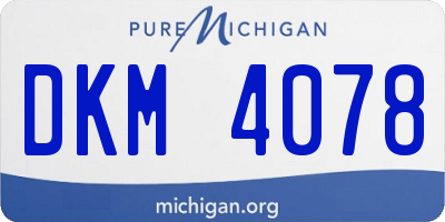 MI license plate DKM4078
