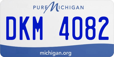 MI license plate DKM4082