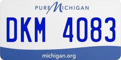 MI license plate DKM4083