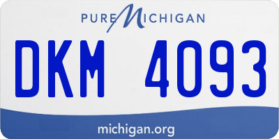 MI license plate DKM4093