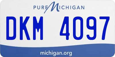 MI license plate DKM4097