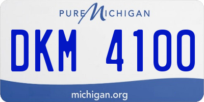 MI license plate DKM4100