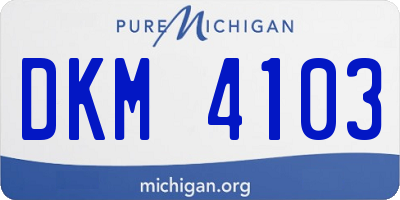 MI license plate DKM4103