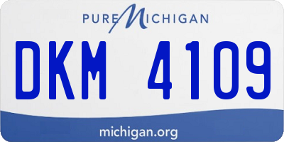 MI license plate DKM4109