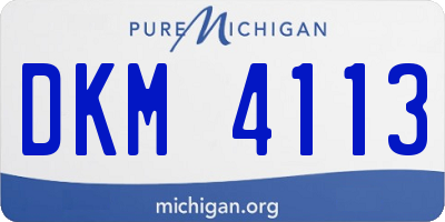 MI license plate DKM4113