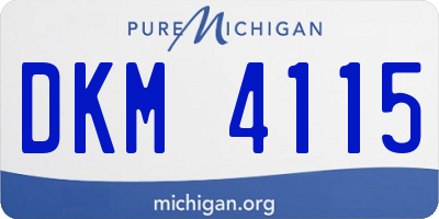 MI license plate DKM4115