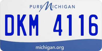 MI license plate DKM4116