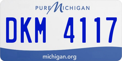 MI license plate DKM4117