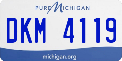 MI license plate DKM4119