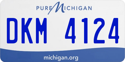 MI license plate DKM4124