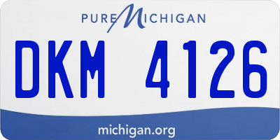 MI license plate DKM4126
