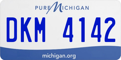 MI license plate DKM4142