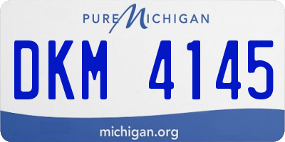 MI license plate DKM4145