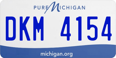 MI license plate DKM4154