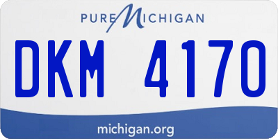 MI license plate DKM4170